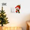 Christmas Switch Decals Snowman Sticker, Removable Decorative PVC Decal, Cartoon Wall Art for Holiday Bedroom Atmosphere Enhancement Stickers