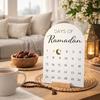 Акриловый Рамадан Адвент-календарь 30 дней Белое зеркало Рамадан Настольное украшение DIY Поделки Деревянная основа Календарь обратного отсчета