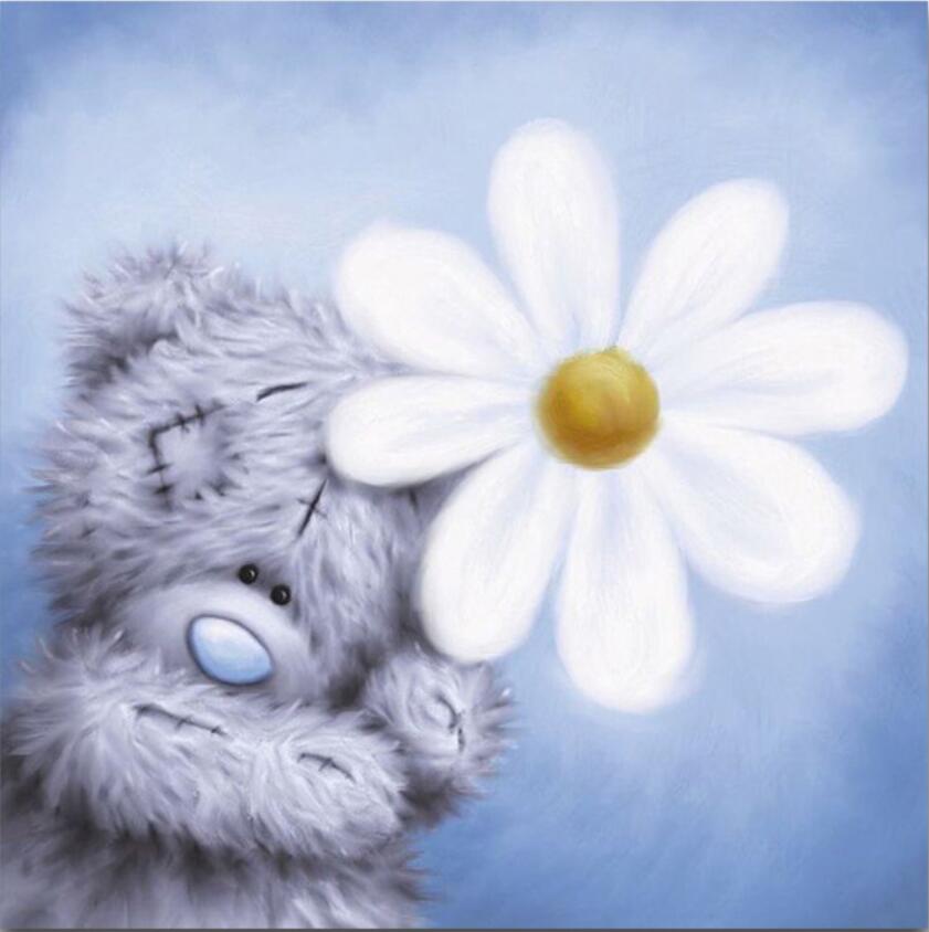 5D алмазная живопись плюшевый мишка полный алмаз животное круглый алмаз мозаика узор украшение дома Diy ручной работы