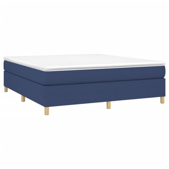 3144536 vidaXL Divan Bed with Mattress Blue 160x200 Cm Fabric