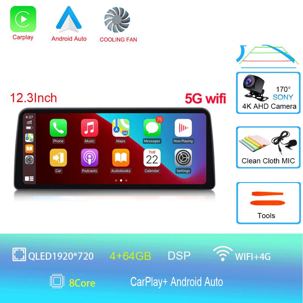 12.3Inch For Mercedes Benz C-Class W204 S204 2006-2011  Android 14 Car Stereo Multimedia Video Player Head Unit Carplay Auto DSP