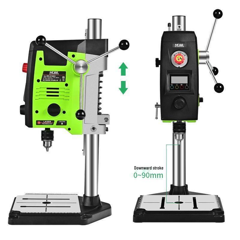 220V Mini Bench Drill with Digital Display - Multipurpose High Precision Tabletop Lathe & Milling Machine for Household and Industrial Use