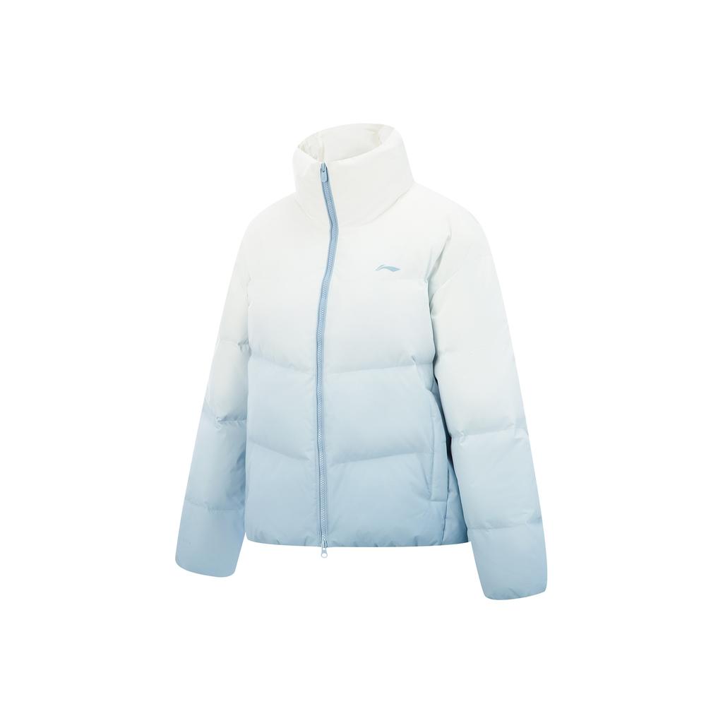 Li-Ning Модная Толстая Повседневная Простая Универсальная Удобная Теплая Короткая Градиентная Пуховая Куртка Женская верхняя одежда AYMV396-10