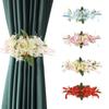 Цветочные подхваты для штор с реалистичными шелковыми цветами, регулируемые тканевые ремешки, декоративные аксессуары для штор для свадьбы, дома