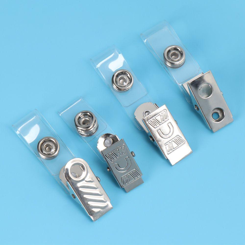 10/20/50pcs 4 Styles Reel Skipping Metal Pull Card Holders Kawaii Clips ID Card Badge Lanyard Clip