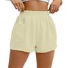 Women's Summer Elastic Waist Loose Wide Leg Solid Color Casual Sports Shorts