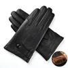 Genuine Leather Gloves Men's Winter Thermal Sheepskin Gloves Motorcycle Riding Comfortable Suede Thick Gloves