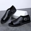 Fashion 2025 Mens Sandals Genuine Leather Men's Sandals Platform Men Beach Casual Shoes Fashion Black Comfort Outdoor Male Slippers