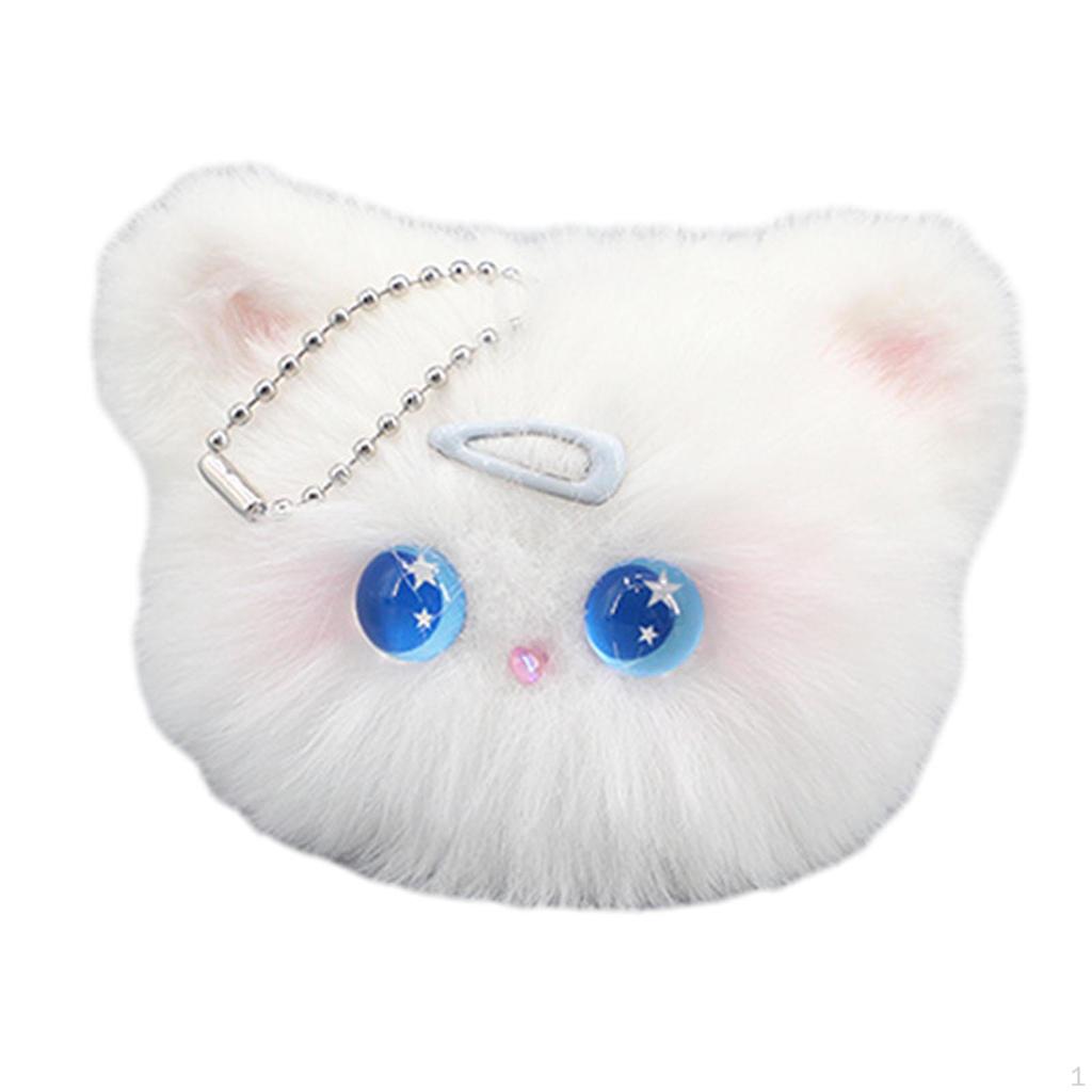 Плюшевый брелок для ключей в виде кошки, подвесной аксессуар, украшение для куклы из мультфильма