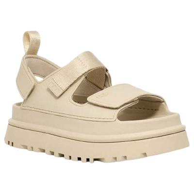 Толстые золотистые сандалии US7 [UGG], ремешки, подошва, платформа, легкие, светящиеся, женские, GOLDENGLOW, 1152685, Морская_соль (ССАЛ), (24,0 см) [Использовал]