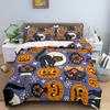 3D Skull Bedding Set Halloween Bats Duvet Cover Skull Polyester Comforter Cover Set Double King Queen Kids Polyester Quilt Cover