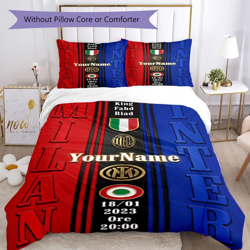 Inter Milan Customize your name Bedding Set Breathable Duvet Cover with Pillowcases Home Decoration Birthday Gift
