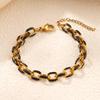 Cuban Link Titanium Steel Bracelet 18K Gold Stainless Steel Fashionable Non-Fading High-End Feeling Jewelry Accessory