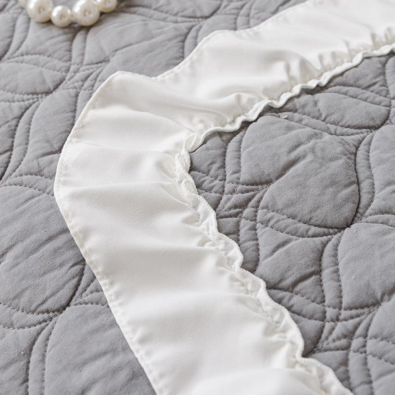 Washed Cotton Sofa Cushion, Four-Season Universal Fabric  New Pure Cotton Cream Ruffle Edge Non-Slip Cover Cloth