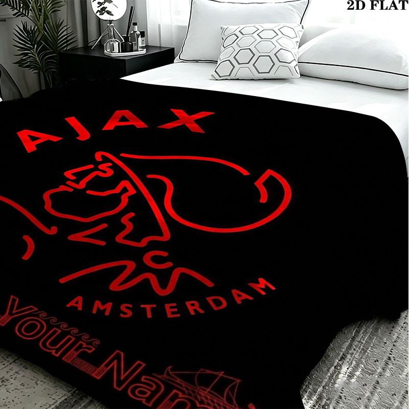 1PC AFC Ajax Custom Name Patterned Flannel Blanket Suitable For All Seasons for Home Decor Warmth and Comfort Gifts Holiday Present