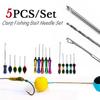 5Pcs Carp Fishing Bait Needle Set Stainless Steel Boilie Drill Pop Up Rigs Splicing Hook Link Stringer Needle Fishing Accessories