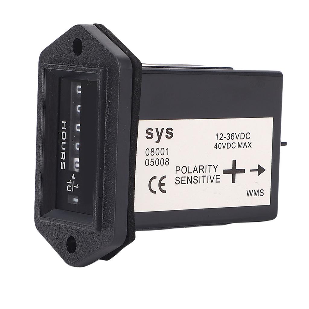 Mechanical Hour Meter DC 12V To 36V Rectangular Engine Hour Meter for Generator Boat Motorcross Motor Truck Tractor