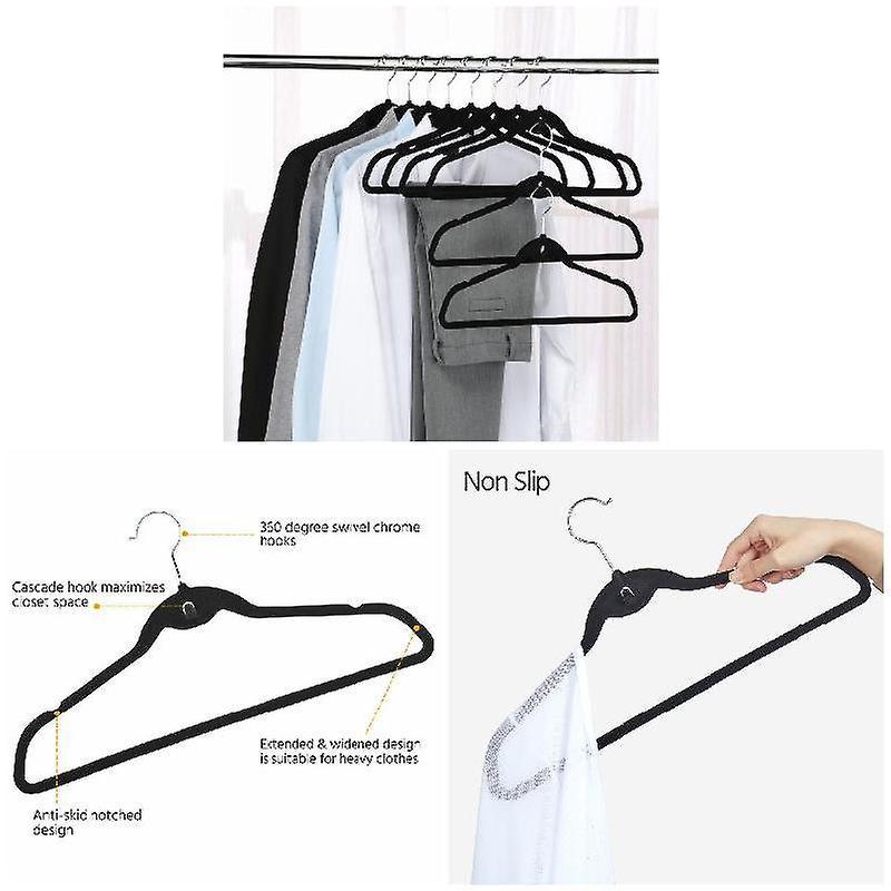 10/20Pcs Non Slip Velvets Suit Clothes Hangers Anti-drop Stable Clothes Hanger for Home Use