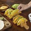 Handle Taco Plates Rack Eco Friendly Taco Tray Organizer Vintage Wood Taco Holder  Party