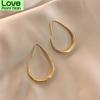 Модные золотые металлические овальные серьги-кольца для женщин, корейская мода, женские вечерние роскошные серьги-подвески, повседневные аксессуары для девушек