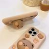 Мультяшный чехол для телефона из силикона с подставкой в виде медведя для iPhone 17 16 15 14 13 12 11 Pro Max мягкий чехол