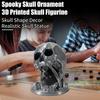 Halloween Skull Figurine Spooky 3D Printed Skull Resin Statue Sculpture Home Office Desktop Bookshelf Decoration Ornament Festival Gift