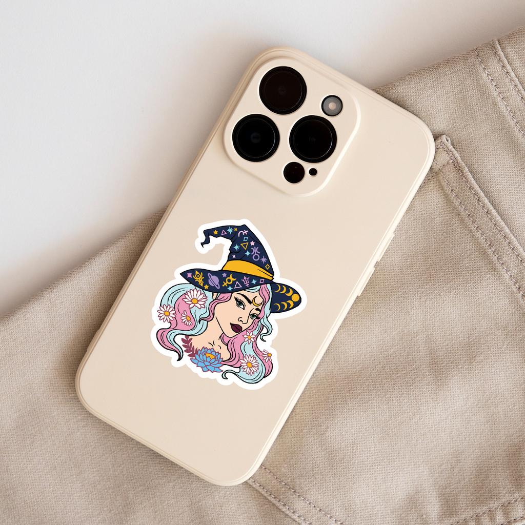 50 Sheets of Nordic Mysterious Wizard Graffiti Stickers, Waterproof Decorative Stickers for Cups and Computers, Creative DIY Stationery Stickers