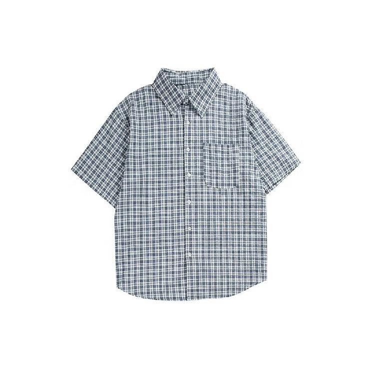 Летняя новая клетчатая рубашка мужская рубашка в стиле ретро с коротким рукавом в американском стиле японская рубашка куртка