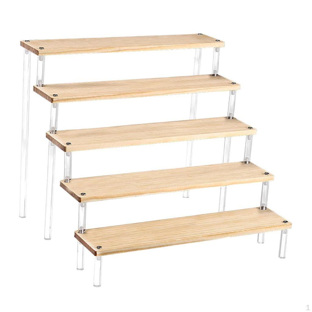 Прозрачный акриловый подставка-органайзер полка держатель для кексов витрина фурнитура дерево