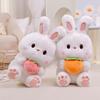 Kawaii Rabbit Plush Pillow Cartoon Bunny Hold Carrot Strawberry Dolls Stuffed Soft Pillow Animal Cushion Birthday Christmas Gift
