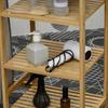 Laundry collector, multifunctional, ironing board & fabric bag 57L, bamboo frame, 113x34x82cm, natural/grey