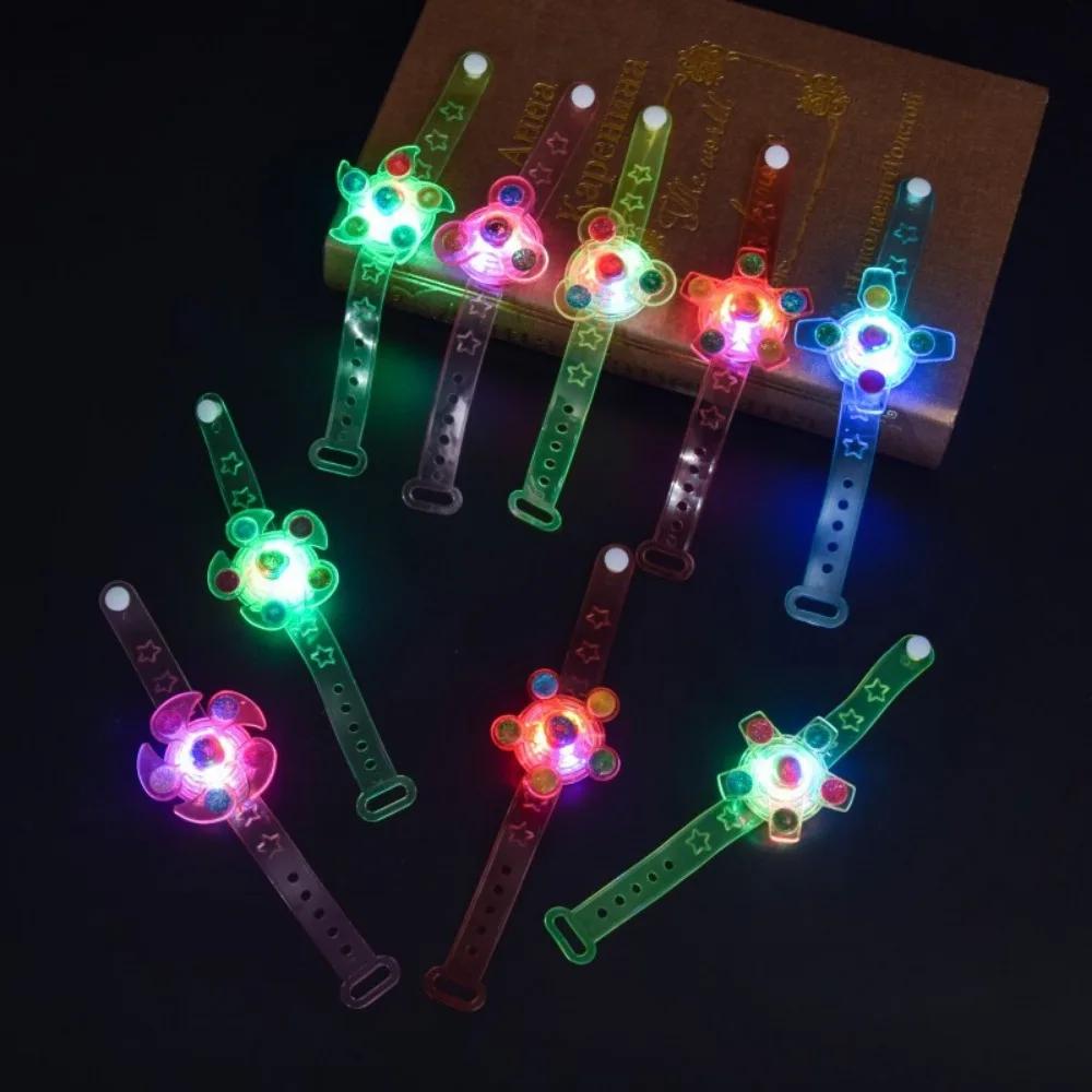 1Pc Luminous Bracelets LED Light Watch Rings Spinner Hand Top Spinners Glow In Dark Figet Spiner Finger Stress Relief Toys