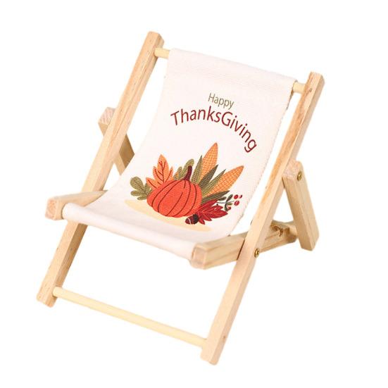 Подставка для телефона Yousheng Конструкция из массива дерева и холста Дизайн мини-шезлонга Регулируемый под разными углами держатель для телефона Настольное украшение