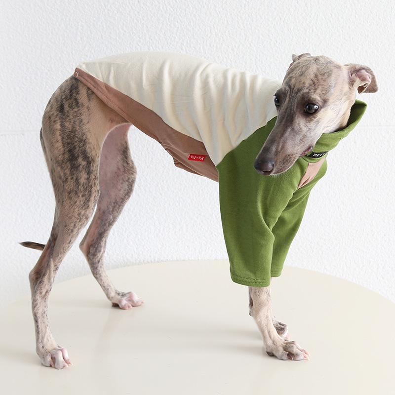 XS-2XL New Arrive Multi Colors High Collar Dog Clothes Greyhound 2 Legged Long Sleeve Pet Shirts Whibbit Jumpsuit