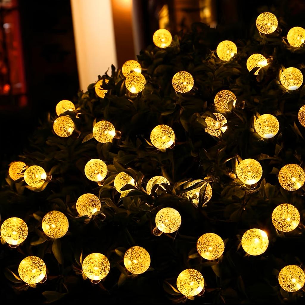 200 светодиодных солнечных уличных гирлянд в виде хрустальных шаров с 8 режимами освещения для двора, сада, крыльца, кемпинга, палатки, пикника на открытом воздухе, украшения для вечеринки