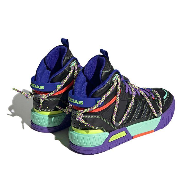 Adidas Neo D-Pad Mid Модные Повседневные Нескользящие Прочные Высокие Кеды для Скейтбординга Унисекс Кеды для Скейтбординга Черные Фиолетовые Зеленые HQ7053