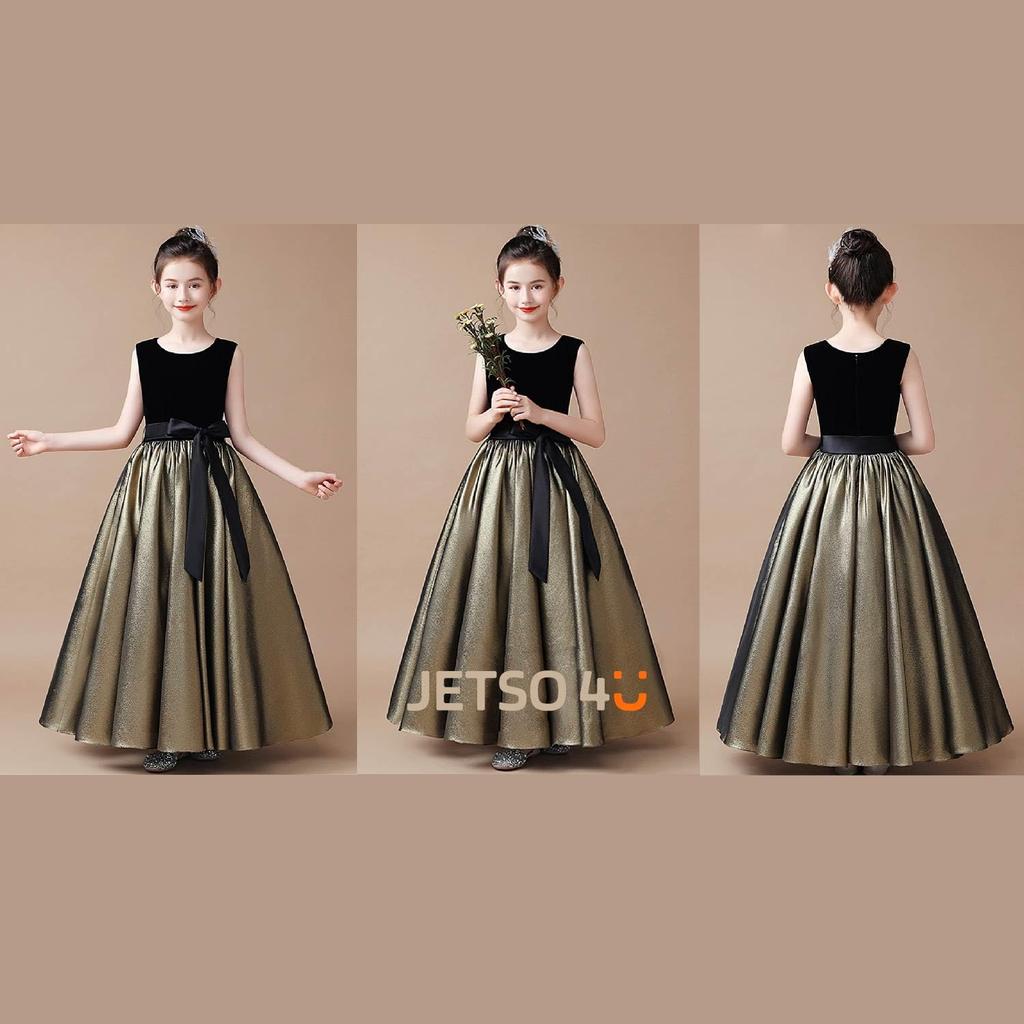 JETSO 4U Размеры для фортепианного концерта Свадебное длинное платье для концерта с платьем для юниора Детское платье, Платье, 110-170см, Платье для девочек, Платье, Элегантное, Официальное,