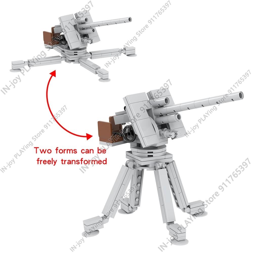 MOOXI Имитация военной войны Строительные блоки Вторая мировая война Руины поля боя Артиллерийская пушка Модель MOC Кирпичи Набор для взрослых Игрушка для мальчиков