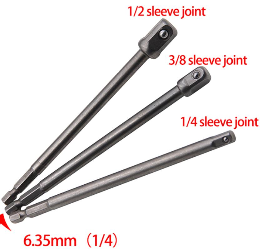 3 шт. 150 мм адаптер электрический винт 1/2 отвертка квадратная головка 3/8 шестигранник 1/4 удлиненный адаптер набор принадлежностей инструмент