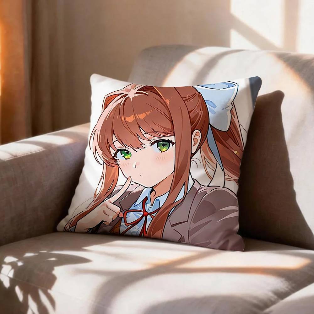 Meta Хоррор Игра DDLC MMonika Наволочка С Рисунком Напечатанная Наволочка Для Гостиной Подушка-Подушка Для Дивана