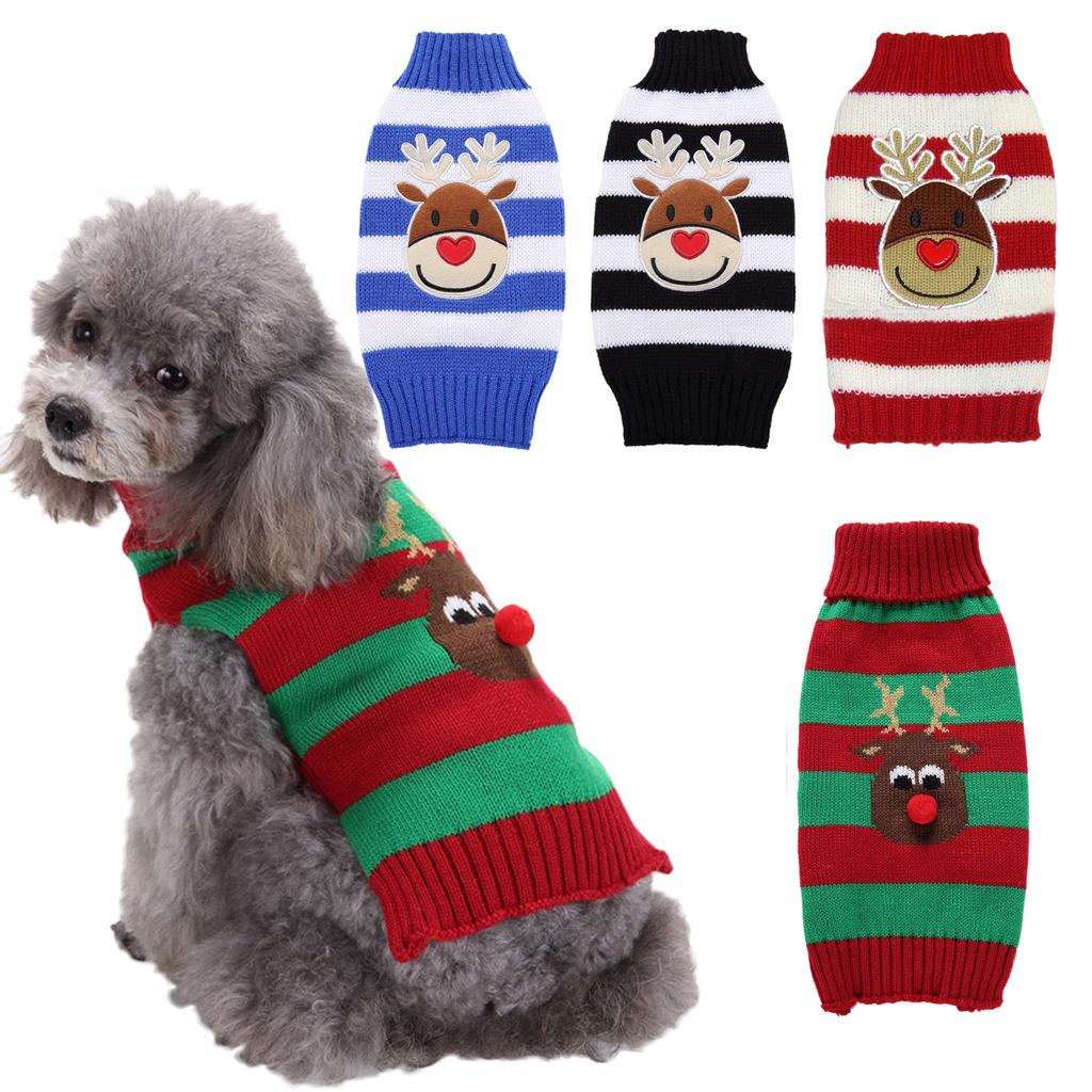 Pet Clothes Small and Medium sized Dog VIP Teddy New Santa Claus Pet Knitted Sweater Dog Clothes