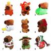 Multicolor Headgear Capybara Doll Cartoon Capybara Plush Capybara Keychain  Birthday Gift