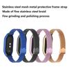 Подходит для ремешка Xiaomi band 10, ремешок с сетчатой застежкой из нержавеющей стали, металлический ремешок-заменитель для mi band 9 8