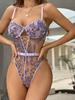 Lingerie Sexy Hot Hollow Perspective Flower Embroidered Jumpsuit Lingerie Set Female Porn Adult Clothes Sensual Women's Outfit