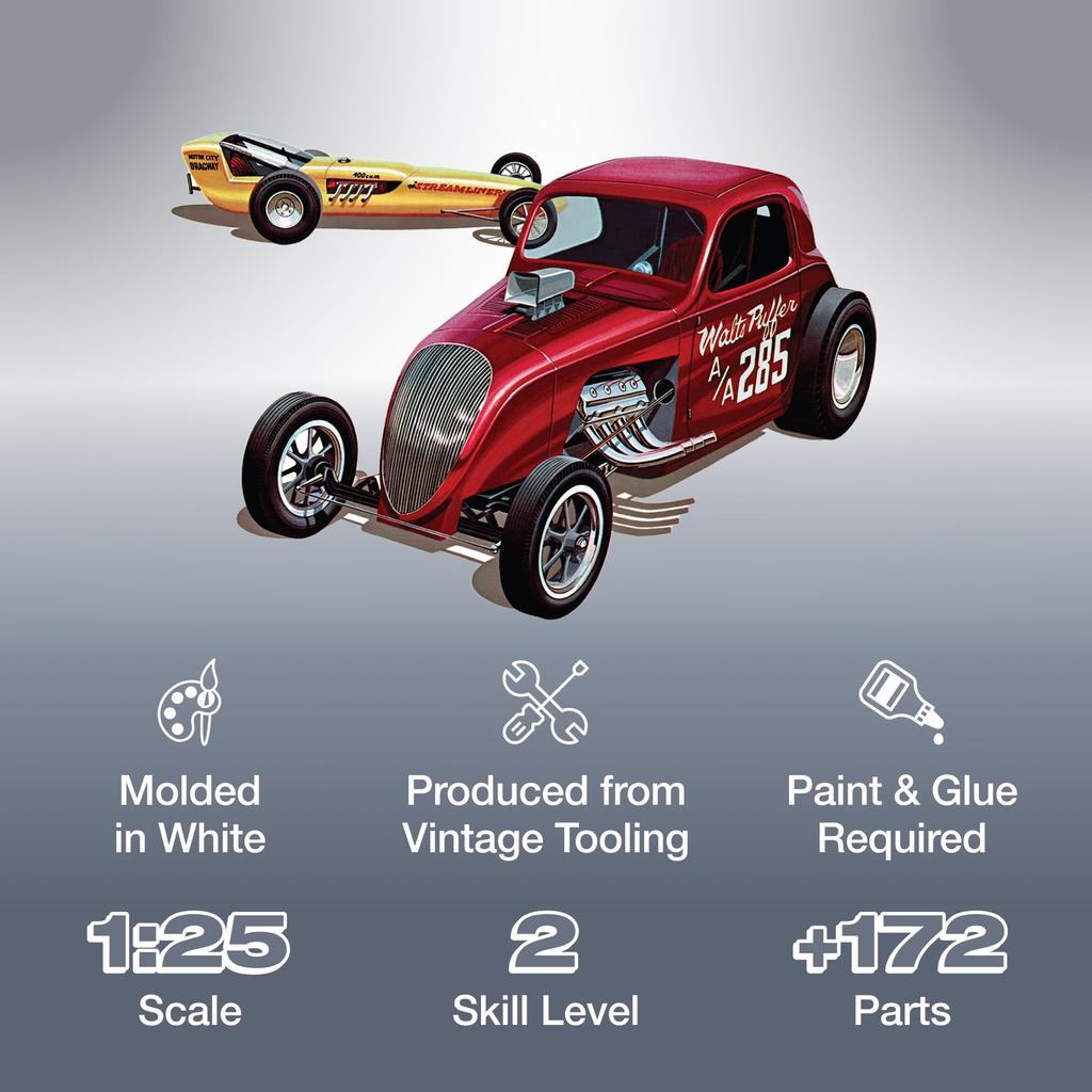 AMT Fiat Double Dragster Set Plastic Model Kit AMT1380 1/25 (2-Car Set)