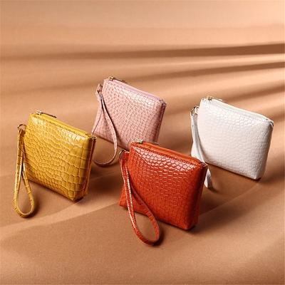 Новый мини-женский кошелек с крокодиловым узором, короткая молния на запястье, маленькая сумка для монет, модный женский кошелек из искусственной кожи с держателем для карт