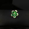 Lapel Pin Anti-glare Clasp Retro Emerald Three-dimensional Flower Brooch Women's Fashionable and Elegant Brooch