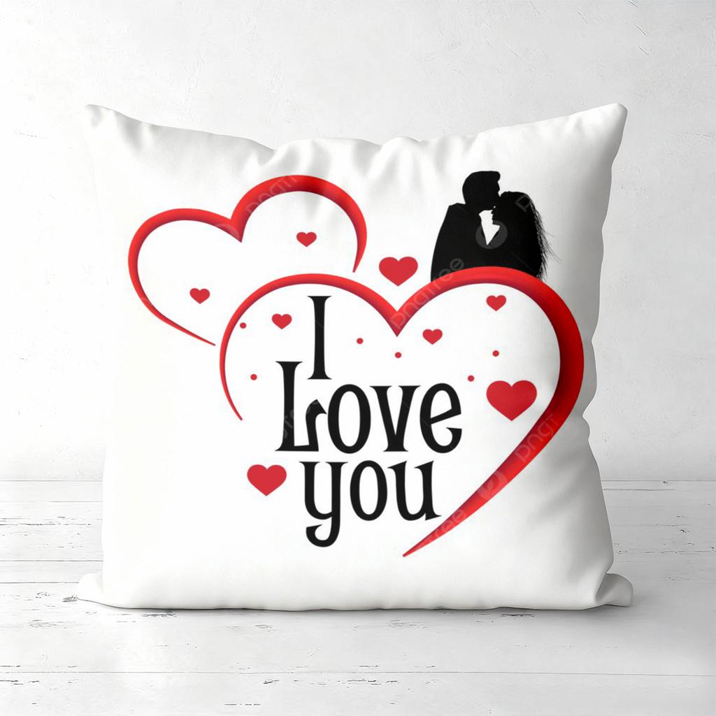 I Love You Heart-Shaped Pattern Throw Pillows Polyester pillowcase, sofa decorative cushion cov Headboard Pillow