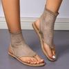 Women's Sandals, Flat Toe Cutout Sandals Summer Fashion Sexy Mesh Sandals, Shoes for Women