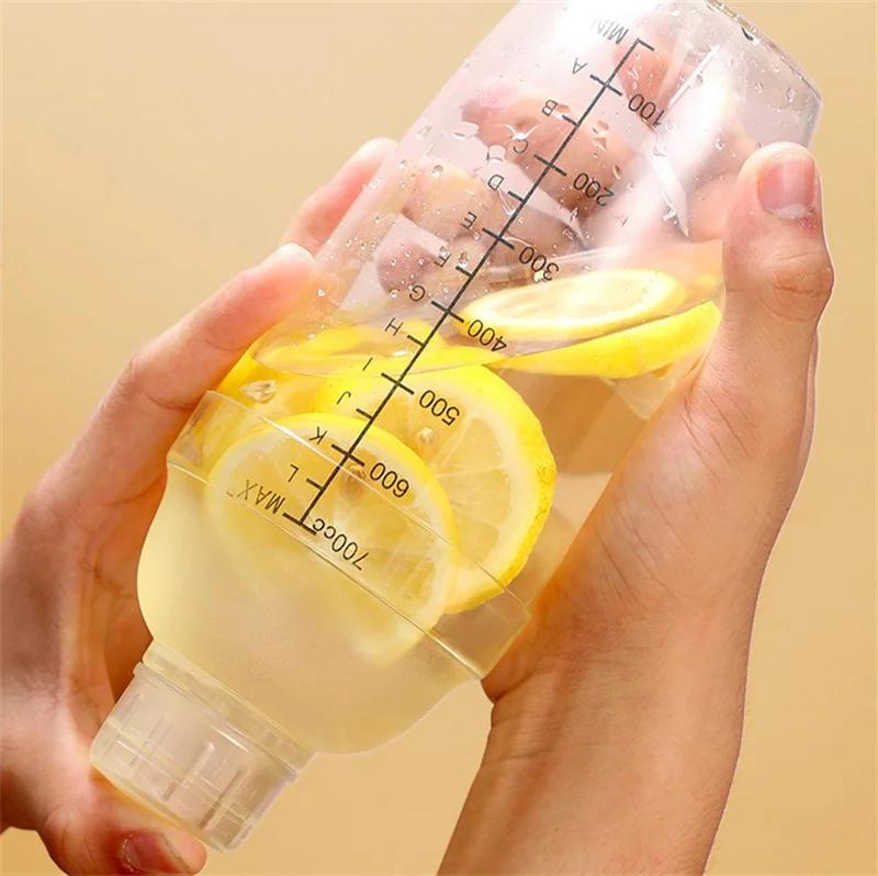 350/500/700/1000ml PC Resin Cocktail Shaker Home Bar Utensil Martini Hand Shaker Cup with Scales Milk Wine Drink Shaker Bar Tool